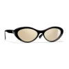 Chanel - Oval Sunglasses - Black Gold Mirror - Eyewear - Avvenice^ Sunglasses & Eyewear