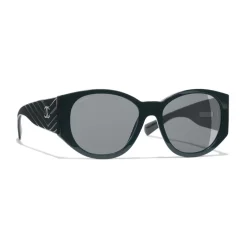 Chanel - Oval Sunglasses - Dark Green Gray - Eyewear - Avvenice^ Sunglasses & Eyewear