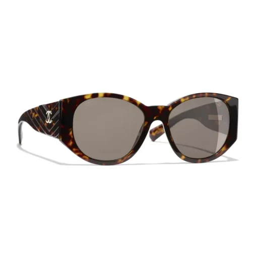 Chanel - Oval Sunglasses - Dark Tortoise Brown - Eyewear - Avvenice^ Sunglasses & Eyewear