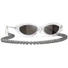 Chanel - Oval Sunglasses - Transparent Gray - Eyewear - Avvenice