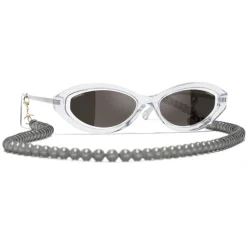 Chanel - Oval Sunglasses - Transparent Gray - Eyewear - Avvenice