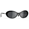 Chanel - Oval Sunglasses - Black Gray - Eyewear - Avvenice