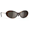 Chanel - Oval Sunglasses - Dark Tortoise Brown - Eyewear - Avvenice
