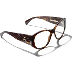 Chanel - Oval Sunglasses - Dark Tortoise Transparent - Eyewear - Avvenice