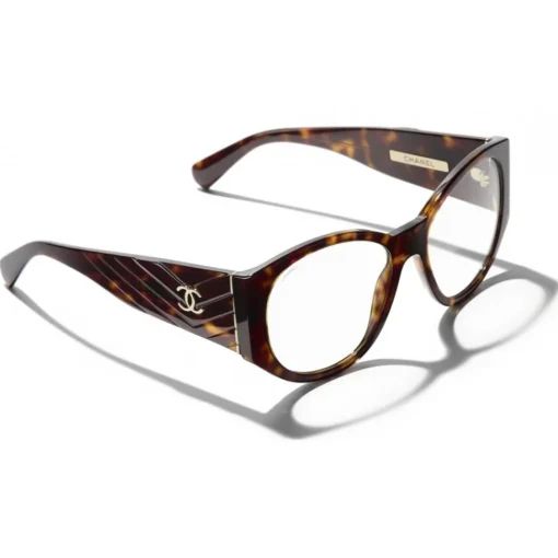 Chanel - Oval Sunglasses - Dark Tortoise Transparent - Eyewear - Avvenice