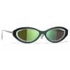Chanel - Oval Sunglasses - Dark Green - Eyewear - Avvenice^ Sunglasses & Eyewear