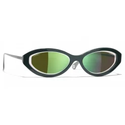 Chanel - Oval Sunglasses - Dark Green - Eyewear - Avvenice^ Sunglasses & Eyewear