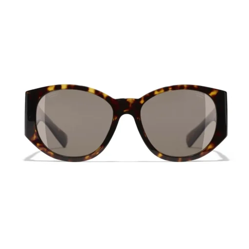 Chanel - Oval Sunglasses - Dark Tortoise Brown - Eyewear - Avvenice^ Sunglasses & Eyewear