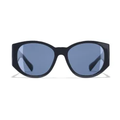 Chanel - Oval Sunglasses - Dark Blue - Eyewear - Avvenice