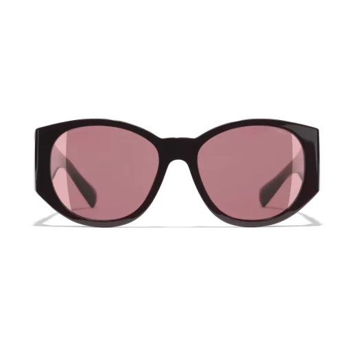 Chanel - Oval Sunglasses - Burgundy - Eyewear - Avvenice