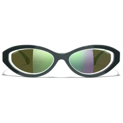Chanel - Oval Sunglasses - Dark Green - Eyewear - Avvenice^ Sunglasses & Eyewear