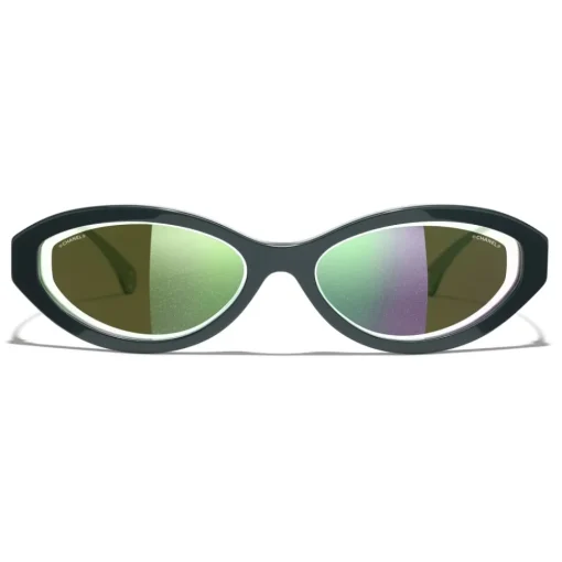 Chanel - Oval Sunglasses - Dark Green - Eyewear - Avvenice^ Sunglasses & Eyewear