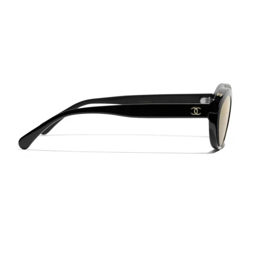 Chanel - Oval Sunglasses - Black Gold Mirror - Eyewear - Avvenice^ Sunglasses & Eyewear