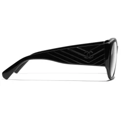 Chanel - Oval Sunglasses - Black Transparent - Eyewear - Avvenice^ Sunglasses & Eyewear