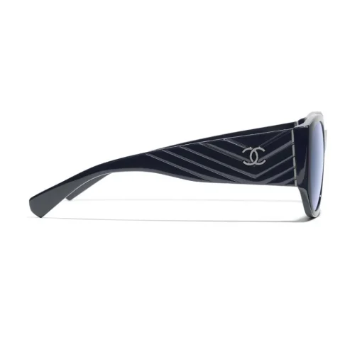 Chanel - Oval Sunglasses - Dark Blue - Eyewear - Avvenice