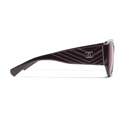 Chanel - Oval Sunglasses - Burgundy - Eyewear - Avvenice