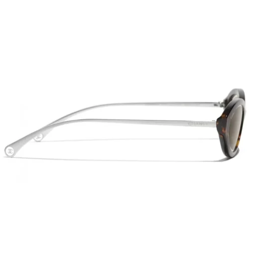 Chanel - Oval Sunglasses - Dark Tortoise Brown - Eyewear - Avvenice