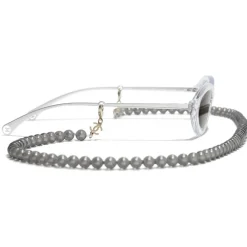 Chanel - Oval Sunglasses - Transparent Gray - Eyewear - Avvenice