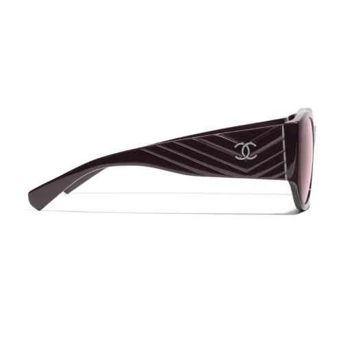 Chanel - Oval Sunglasses - Burgundy - Eyewear - Avvenice