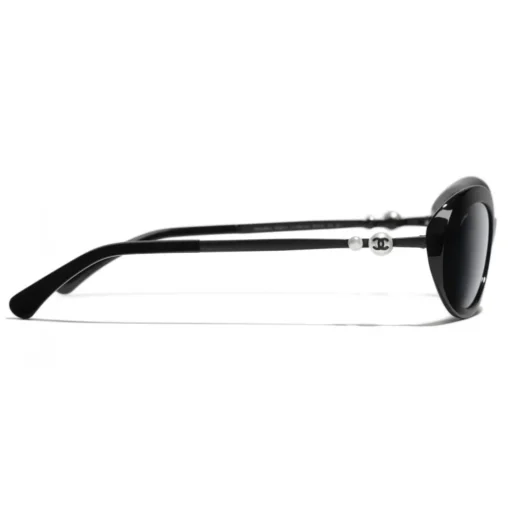 Chanel - Oval Sunglasses - Black Gray - Eyewear - Avvenice