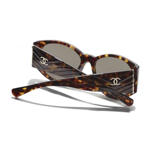 Chanel - Oval Sunglasses - Dark Tortoise Brown - Eyewear - Avvenice^ Sunglasses & Eyewear