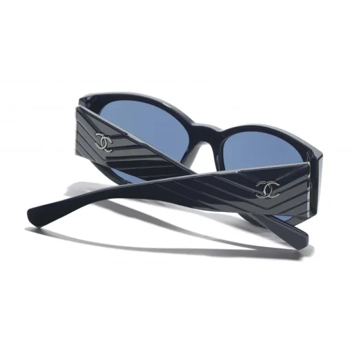 Chanel - Oval Sunglasses - Dark Blue - Eyewear - Avvenice