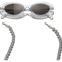 Chanel - Oval Sunglasses - Transparent Gray - Eyewear - Avvenice