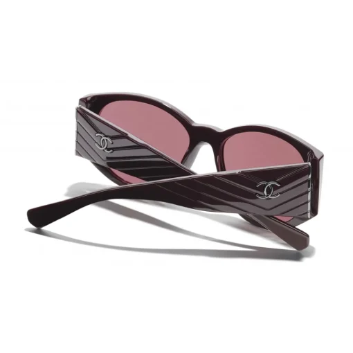 Chanel - Oval Sunglasses - Burgundy - Eyewear - Avvenice