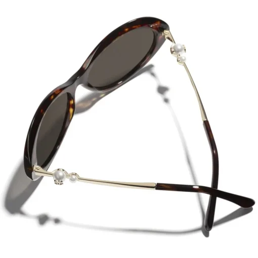 Chanel - Oval Sunglasses - Dark Tortoise Brown - Eyewear - Avvenice