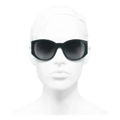 Chanel - Oval Sunglasses - Dark Green Gray - Eyewear - Avvenice^ Sunglasses & Eyewear