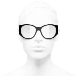 Chanel - Oval Sunglasses - Black Transparent - Eyewear - Avvenice^ Sunglasses & Eyewear