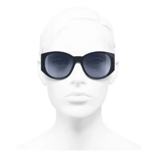 Chanel - Oval Sunglasses - Dark Blue - Eyewear - Avvenice