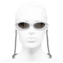Chanel - Oval Sunglasses - Transparent Gray - Eyewear - Avvenice