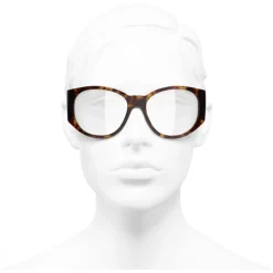 Chanel - Oval Sunglasses - Dark Tortoise Transparent - Eyewear - Avvenice