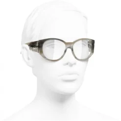 Chanel - Oval Sunglasses - Gray Transparent - Eyewear - Avvenice^ Sunglasses & Eyewear