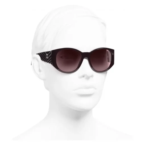 Chanel - Oval Sunglasses - Burgundy - Eyewear - Avvenice
