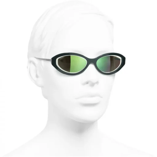 Chanel - Oval Sunglasses - Dark Green - Eyewear - Avvenice^ Sunglasses & Eyewear