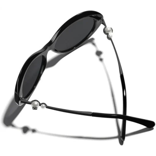 Chanel - Oval Sunglasses - Black Gray - Eyewear - Avvenice