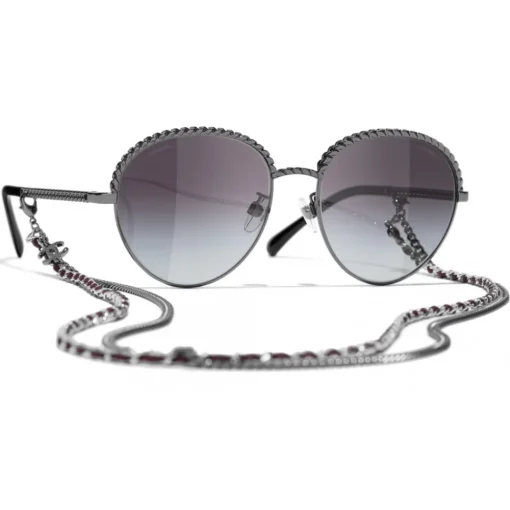 Chanel - Pantos Sunglasses - Silver Gray - Eyewear - Avvenice