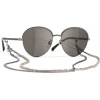 Chanel - Pantos Sunglasses - Dark Silver Brown - Eyewear - Avvenice