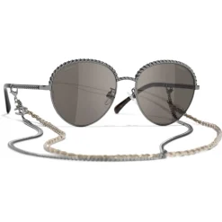 Chanel - Pantos Sunglasses - Dark Silver Brown - Eyewear - Avvenice
