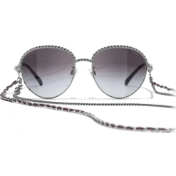 Chanel - Pantos Sunglasses - Silver Gray - Eyewear - Avvenice
