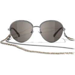 Chanel - Pantos Sunglasses - Dark Silver Brown - Eyewear - Avvenice