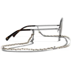 Chanel - Pantos Sunglasses - Dark Silver Brown - Eyewear - Avvenice