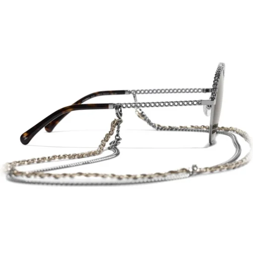 Chanel - Pantos Sunglasses - Dark Silver Brown - Eyewear - Avvenice