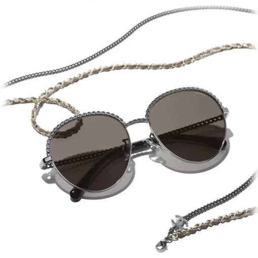 Chanel - Pantos Sunglasses - Dark Silver Brown - Eyewear - Avvenice