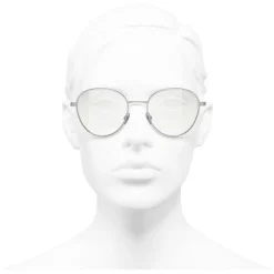 Chanel - Pantos Sunglasses - Silver Transparent - Eyewear - Avvenice^ Sunglasses & Eyewear