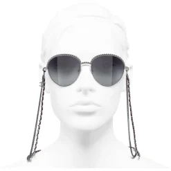 Chanel - Pantos Sunglasses - Silver Gray - Eyewear - Avvenice