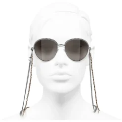 Chanel - Pantos Sunglasses - Dark Silver Brown - Eyewear - Avvenice