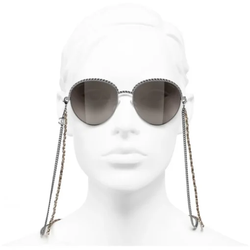 Chanel - Pantos Sunglasses - Dark Silver Brown - Eyewear - Avvenice